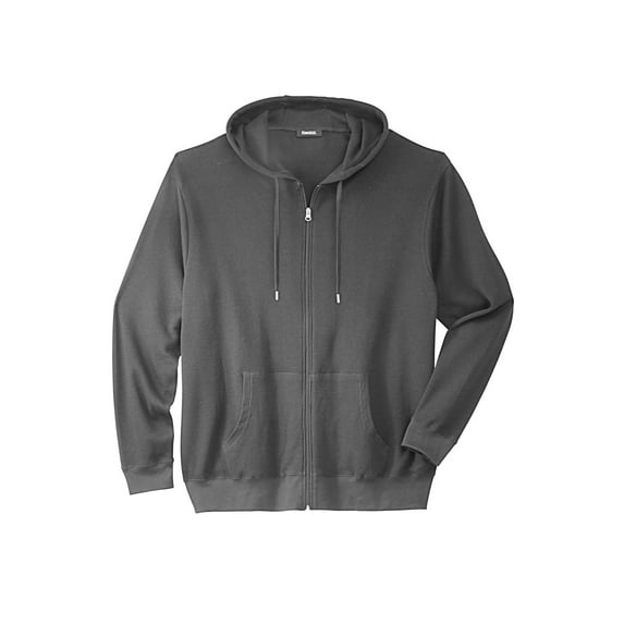 Boulder Creek By Kingsize Men's Big & Tall Thermal Waffle Zip Hoodie