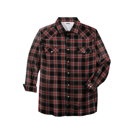 Boulder Creek By Kingsize Men's Big & Tall Western Snap Front Shirt