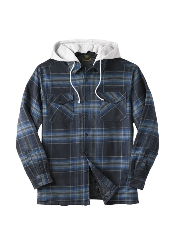 Men's Big & Tall Removable Hood Shirt Jacket