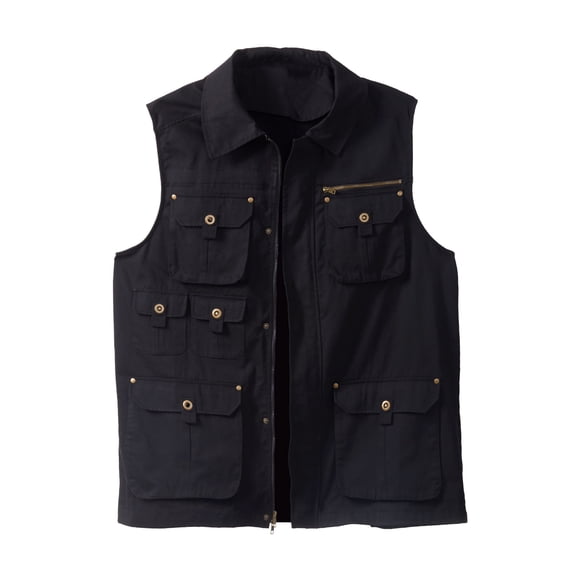 Boulder Creek by KingSize Men's Big & Tall 9 Pocket Twill Utility Vest