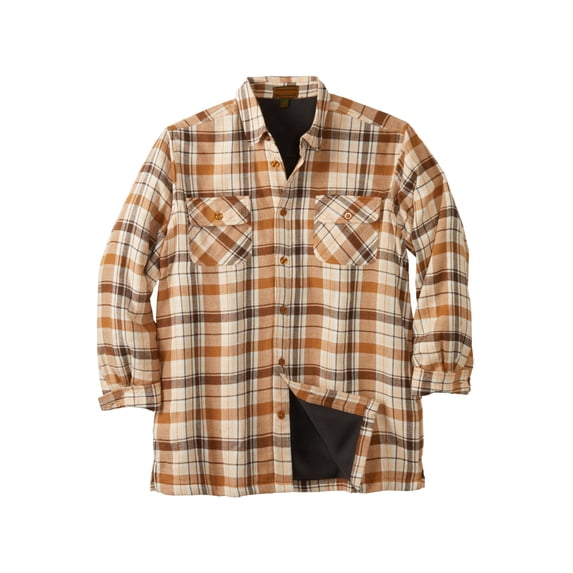 Boulder Creek by KingSize Men's Big & Tall Fleece-Lined Flannel Shirt Jacket
