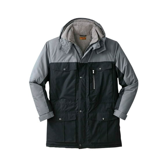 Boulder Creek by KingSize Men's Big & Tall Fleece-Lined Parka With Detachable Hood And 6 Pockets