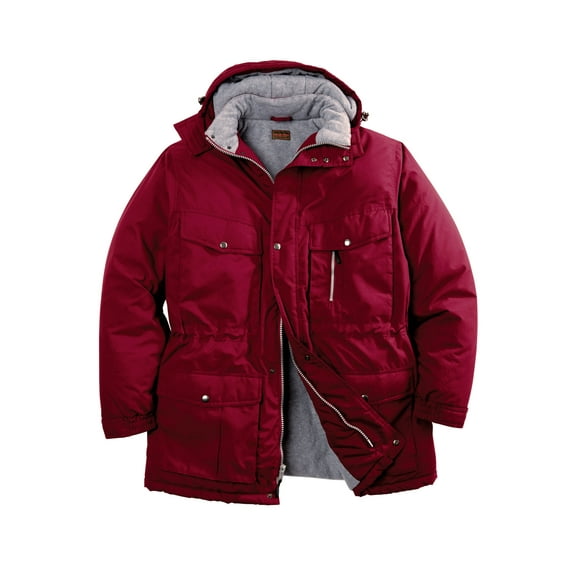 Boulder Creek by KingSize Men's Big & Tall Fleece-Lined Parka With Detachable Hood And 6 Pockets