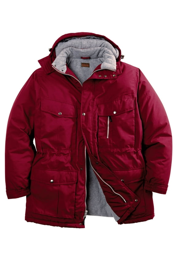 by KingSize Men's Big & Tall Fleece-Lined Parka With Detachable Hood And 6 Pockets