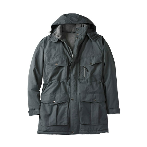 Boulder Creek by KingSize Men's Big & Tall Fleece-Lined Parka With Detachable Hood And 6 Pockets