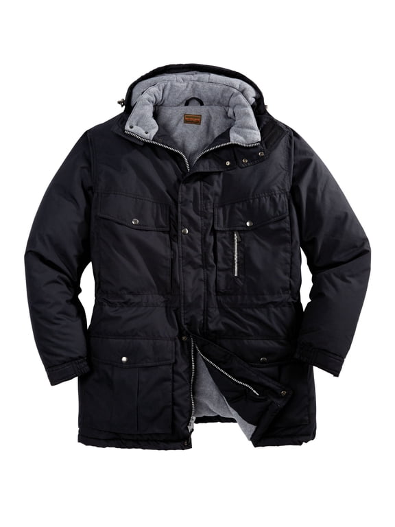 by KingSize Men's Big & Tall Fleece-Lined Parka With Detachable Hood And 6 Pockets