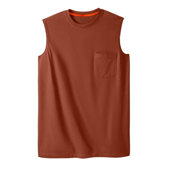 Boulder Creek by KingSize Men's Big & Tall Heavyweight Pocket Muscle Tee - 3XL, Desert Red