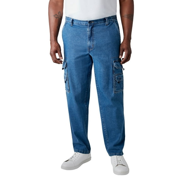 Boulder Creek by KingSize Men's Big & Tall Marine Cargo Pants - 56 40, Antique Indigo