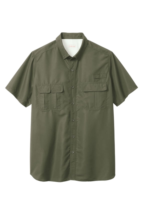 by KingSize Men's Big & Tall Off-Shore Short-Sleeve Sport Shirt - 3XL, Olive