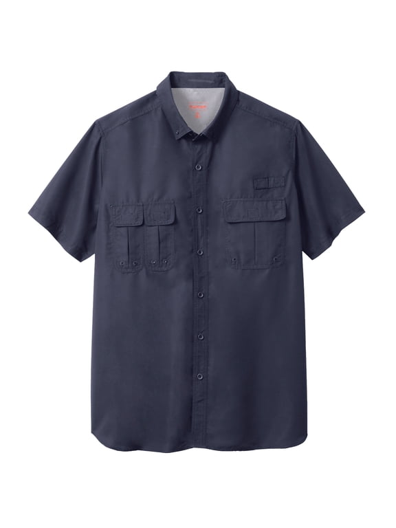 by KingSize Men's Big & Tall Off-Shore Short-Sleeve Sport Shirt - 7XL, Classic Navy