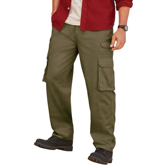 Boulder Creek by KingSize Men's Big & Tall Ranger Side-Elastic Stacked Cargo Pocket Pants