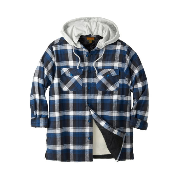 Boulder Creek by KingSize Men's Big & Tall Removable Hooded Shirt Jacket