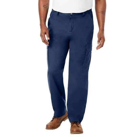 Boulder Creek by KingSize Men's Big & Tall Renegade Side-Elastic Waist Cargo Pants - 58 40, Navy