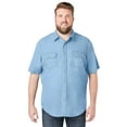 thumbnail image 1 of Boulder Creek by KingSize Men's Big & Tall  Short Sleeve Shirt - 4XL, Bleach Denim, 1 of 6