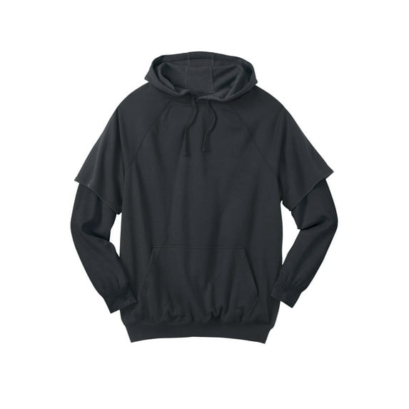 Boulder Creek by KingSize Men's Big & Tall Thermal-Lined Layered Look Hoodie