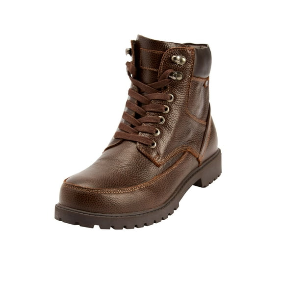 Boulder Creek by KingSize Men's Big & Tall Zip-Up Work Boots - 15 EW, Dark Brown
