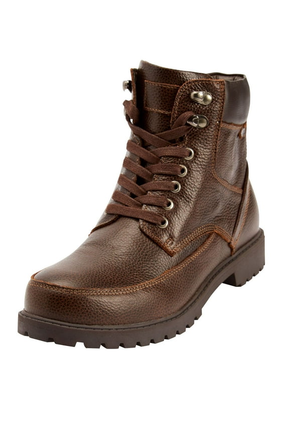 by KingSize Men's Big & Tall Zip-Up Work Boots - 15 EW, Dark Brown