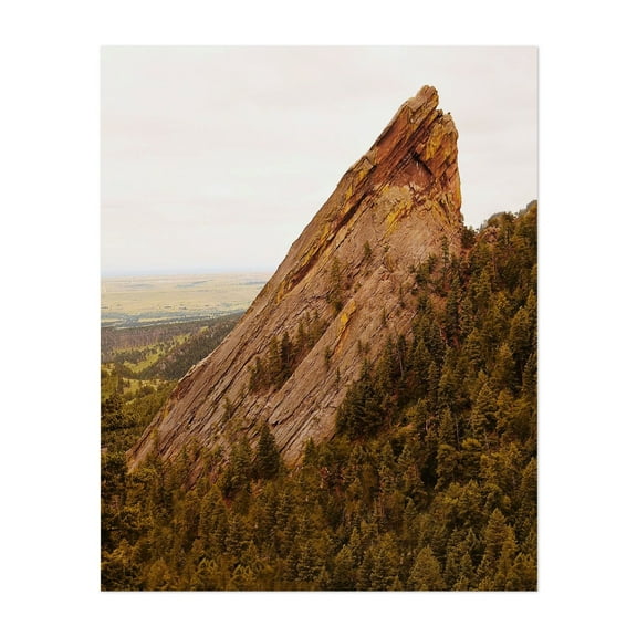 Boulder Flatiron - Boulder Colorado Photography Mountain Landscape Nature Forest Scenic Autumn Unframed Wall Art Print 6 x 8 inches