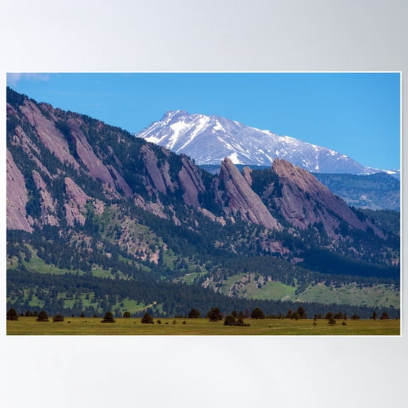 Boulder Flatirons And Longs Peak Poster Wall Art, Modern Wall Decor For Living Room Bedroom, 12x18 UNFRAMED