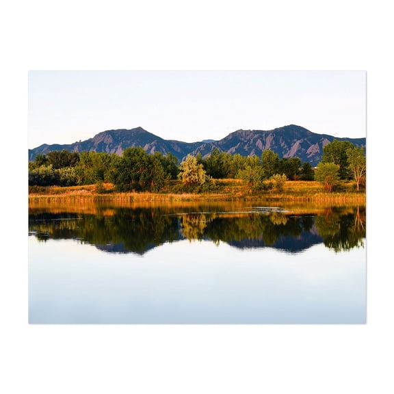 Boulder Flatirons Reflection - Boulder Colorado Photography Landscape Nature Mountain Scenic Lake Wilderness Unframed Wall Art Print 5 x 7 inches