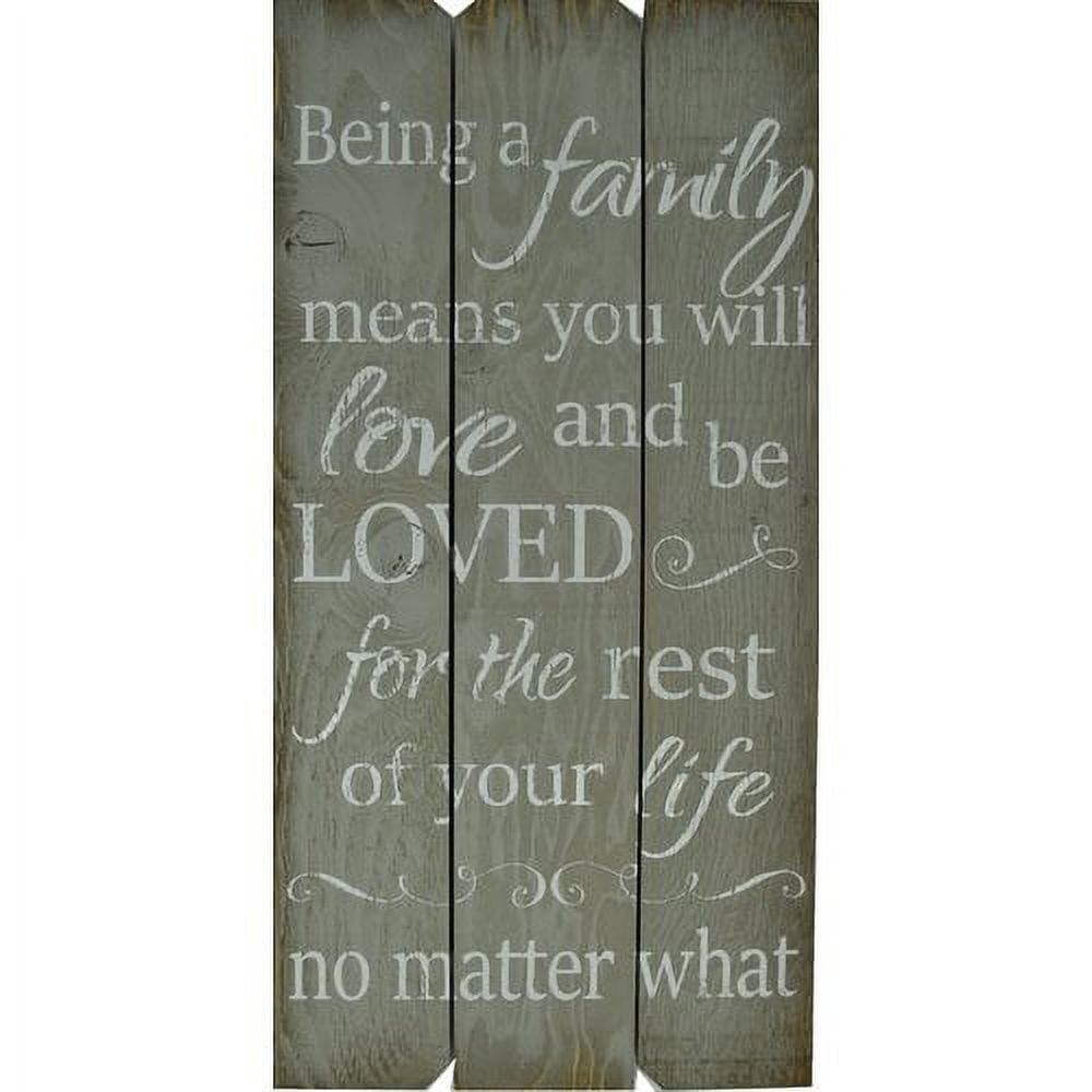 Handcrafted Gray and White Rustic Wooden Family Wall Sign