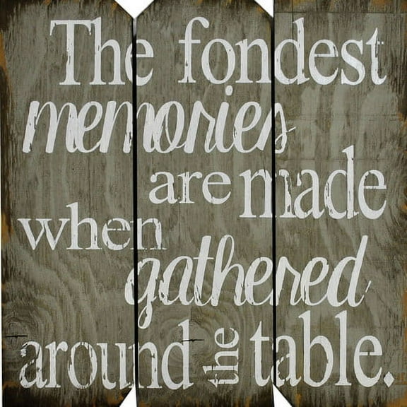 Boulder Innovations 'The Fondest Memories Are Made when Gathered Around the Table' Textual Art on Plaque