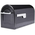 thumbnail image 1 of Boulder Large Black Post-Mount Mailbox, Heavy-Duty Metal Curbside Mail Box for Residential or Commercial Use, Weather-Resistant and Durable Design, 1 of 5
