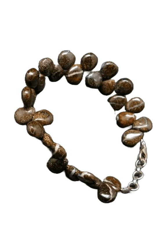 Boulder Opal 9x7mm Pear Shape Smooth Cut Beads 7 inch adjustable Silver Plated Clasp Bracelet for men, women, unisex. Link Chain Stacking Bracelet.|LINK_01713