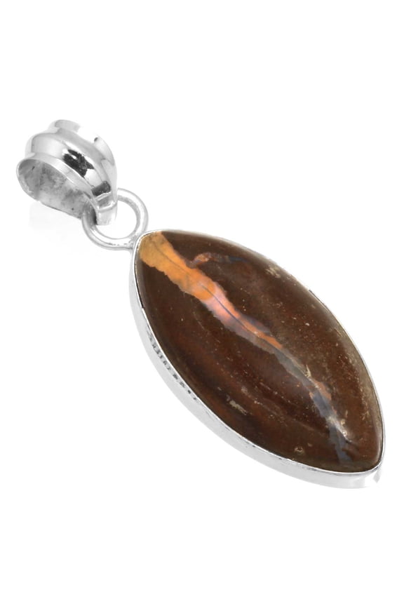 Boulder Opal Pendant 925 Sterling Silver Women Jewelry