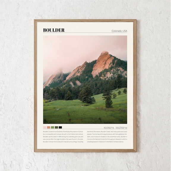 Boulder Print Boulder Wall Art Boulder Boulder Photo Boulder Boulder Wall Decor Boulder Travel Gift