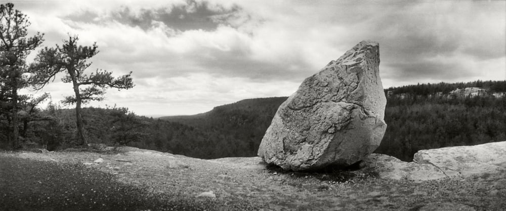 Boulder along the Gertrudes Nose Minnewaska State Park Catskill Mountains New York State USA Canvas Art - Panoramic Images (36 x 12)