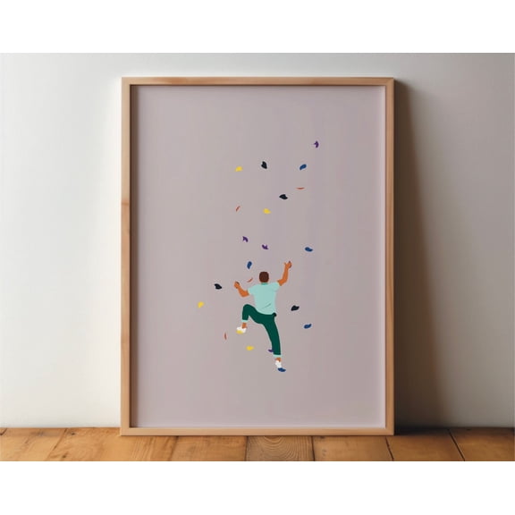Bouldering Boulderer Climbing Poster - Sports Lovers - Art Minimal Modern Sports Hobby Pop Art Wall Decor Wall Art Modern Wall Decor Art