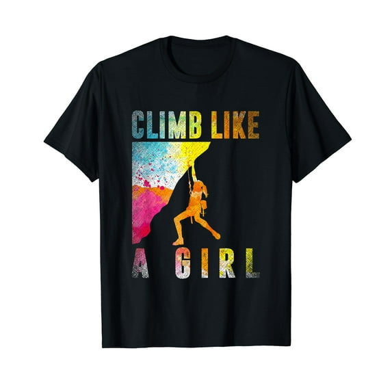 Bouldering Rock Climber Women Girls Kids Rock Climbing T-Shirt