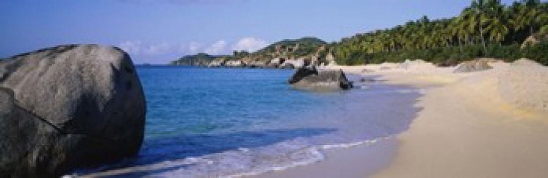 Boulders On The Beach The Baths Virgin Gorda British Virgin Islands Canvas Art - Panoramic Images (18 x 6)