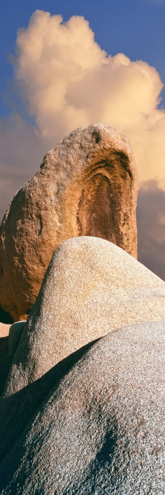 Boulders appears to create a stairway to the sky Joshua Tree National Park California USA Canvas Art - Panoramic Images (27 x 9)