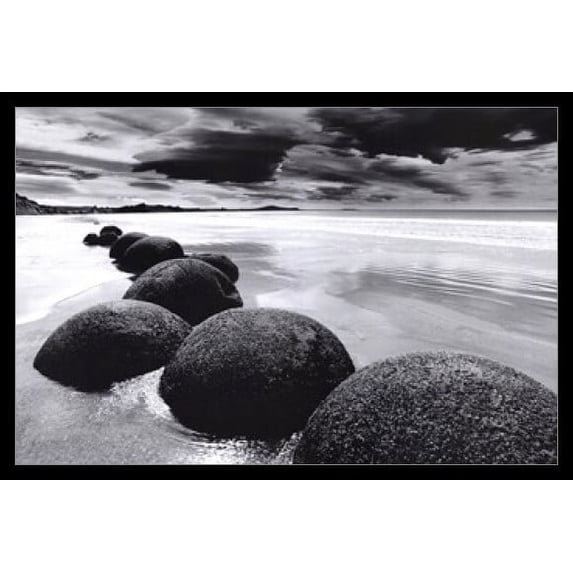 Boulders on the Beach Laminated & Framed Poster (36 x 24)