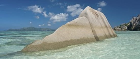 Boulders on the beach Anse Source dArgent La Digue Island Seychelles Canvas Art - Panoramic Images (30 x 13)