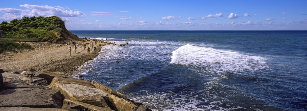 Boulders on the beach Montauk Point Montauk Suffolk County New York State USA Canvas Art - Panoramic Images (36 x 12)