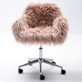thumbnail image 1 of Boulevard F Faux-Fur Chrome Base Adjustable Office Chair, 1 of 7