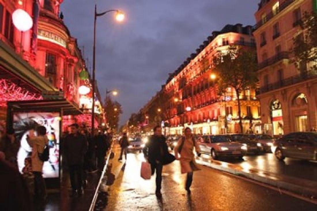 Boulevard Haussmann Paris France Canvas Art - Michele Molinari DanitaDelimont (27 x 18)
