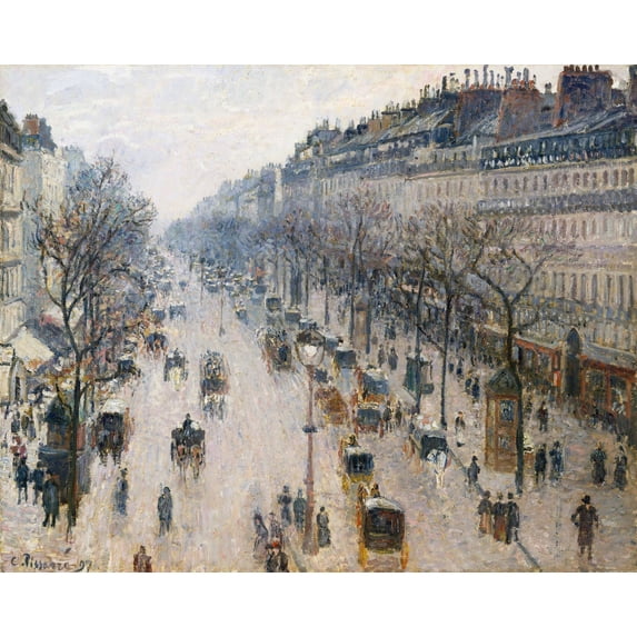 Boulevard Montmartre On Winter Morning Fine Art (24 x 18)