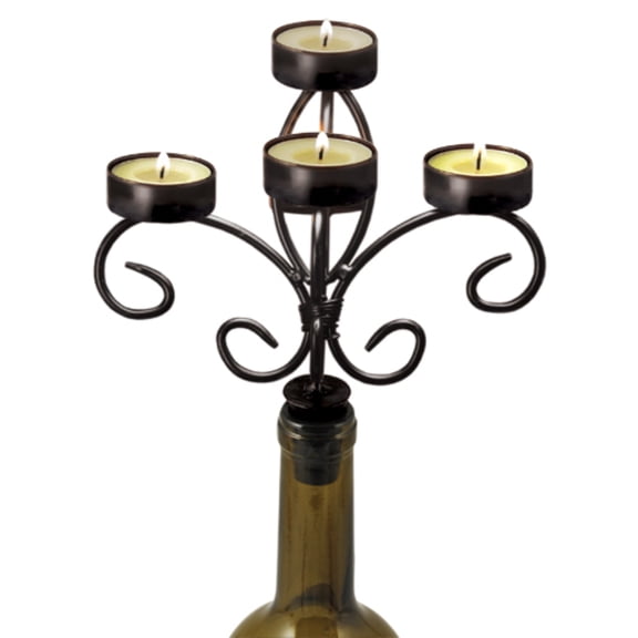 Boulevard Wine Bottle Candelabra, White
