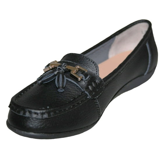 Boulevard Womens Action Leather Tassle Loafers