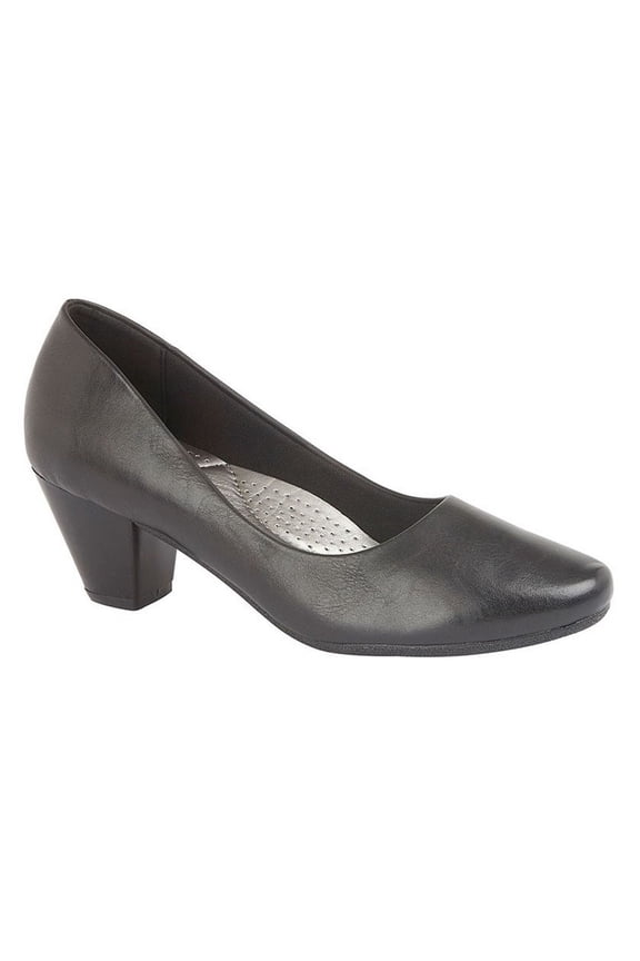 Womens PU Leather Plain Court Shoe (1.8in Heel)