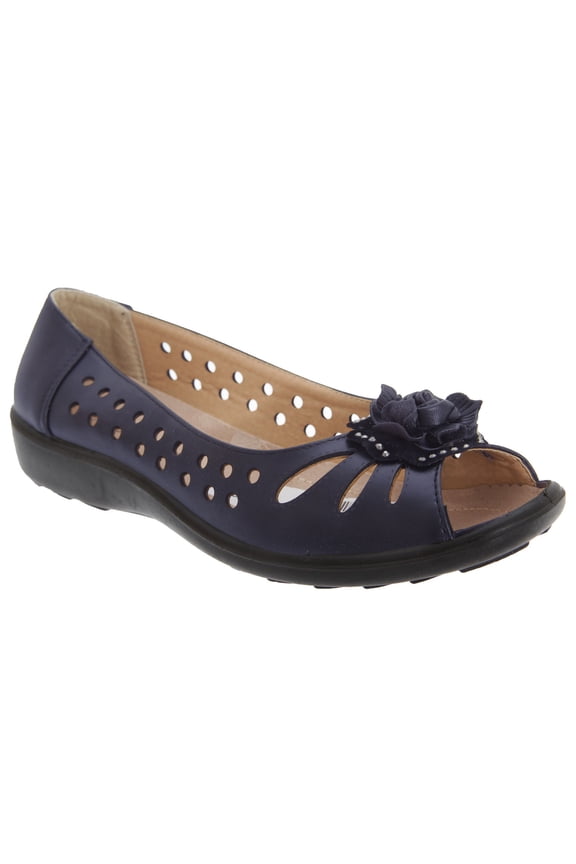 Womens Punched Open Toe Flower Casual Shoes