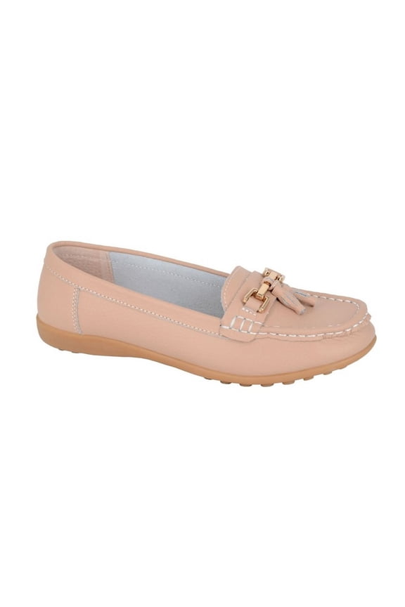 Womens Tassel Action Leather Loafers