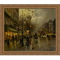 thumbnail image 1 of Boulevard a Paris 34x28 Large Gold Ornate Wood Framed Canvas Art by Edouard Cortes, 1 of 2