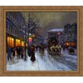 thumbnail image 1 of Boulevard de la Madeleine, Winter 38x28 Large Gold Ornate Wood Framed Canvas Art by Edouard Cortes, 1 of 2