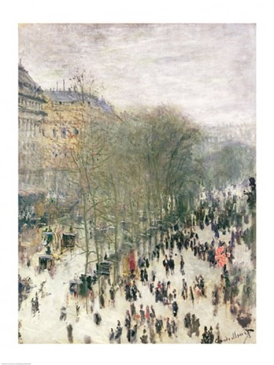 Boulevard des Capucines 1873-4 Canvas Art - Claude Monet (18 x 24)