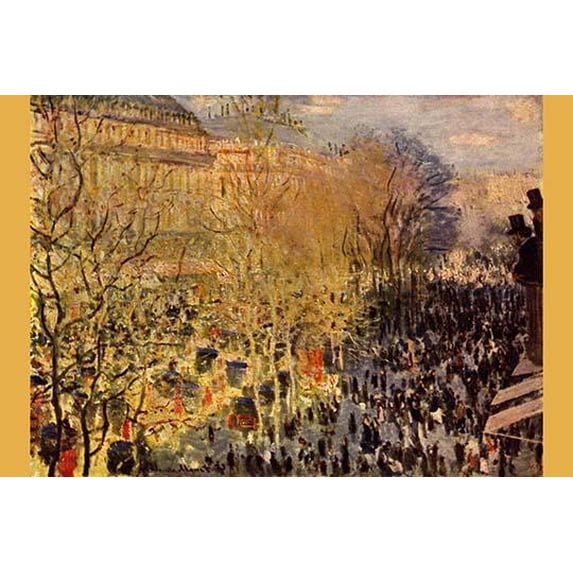 Boulevard of Capucines in Paris-Fine Art Canvas Print (20" x 30")
